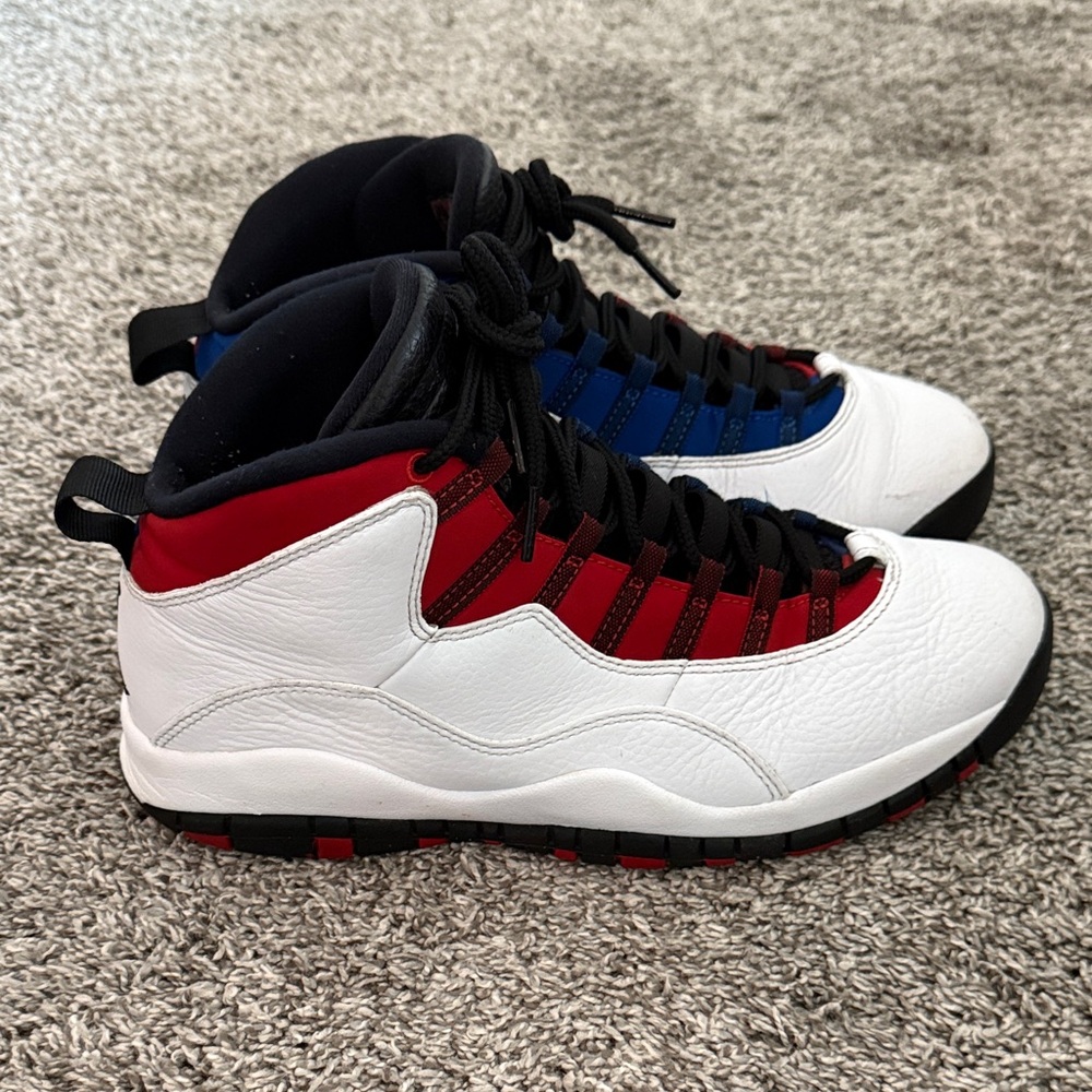 Jordan 10 Class of 2006 Red, Blue, and White High-Top Sneakers
